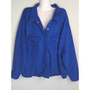 Zara Blue Button Down Denim Jacket Women's XXL Streetwear Outdoor Casual Travels
